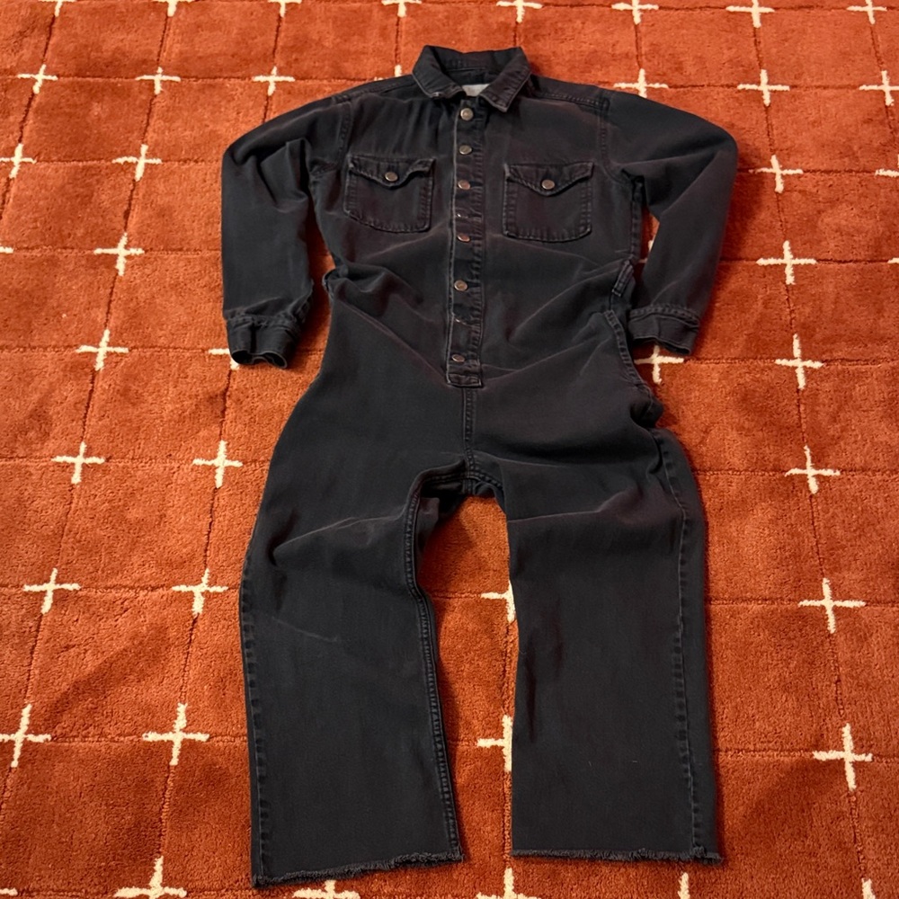 Boyish soft denim jumpsuit